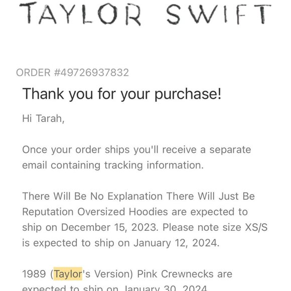 Taylor Swift 1989 (Taylor’s Version) Pink Crewneck Sweatshirt - Picture 6 of 6